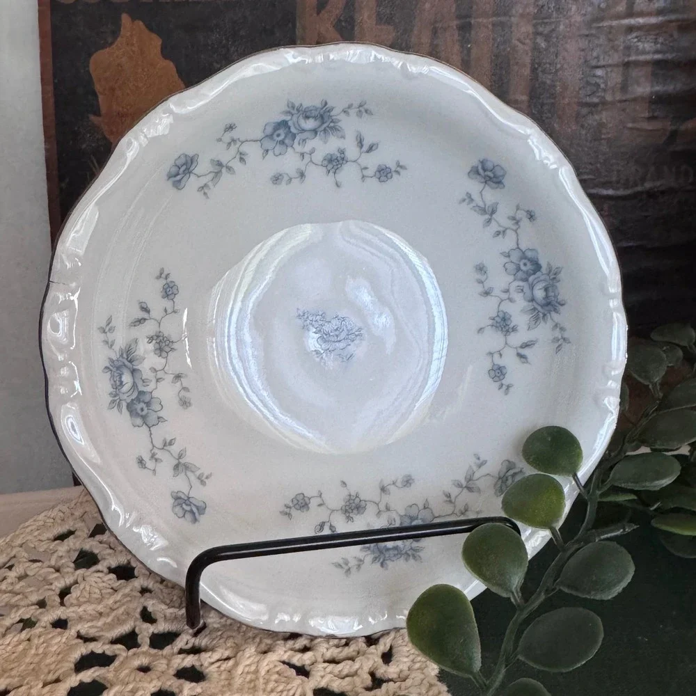 Johann Haviland Blue Garland Fruit Bowls Bavaria Germany Set of 4 Silver Trim